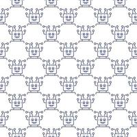 AI Robot Head vector Artificial Intelligence concept line seamless pattern