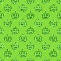 ai chatbot robot personaje vector línea verde sin costura modelo