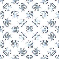 AI Chip with Human Hand vector colored seamless pattern