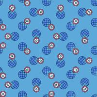 AI Speech Bubble and Earth Globe vector colored seamless pattern