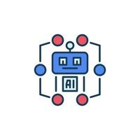 Artificial Intelligence AI Robot vector concept colored icon