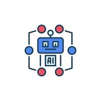 Artificial Intelligence AI Robot vector concept colored icon