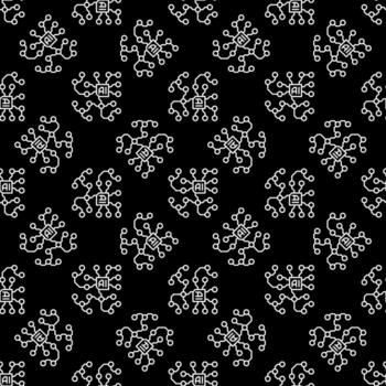 artificial inteligencia contorno oscuro sin costura modelo o ai vector antecedentes