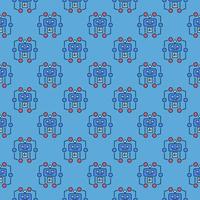 Artificial Intelligence AI Robot vector colored seamless pattern