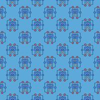 Artificial Intelligence AI Robot vector colored seamless pattern