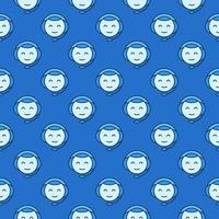 ChatBot Head with Headset vector colored seamless pattern
