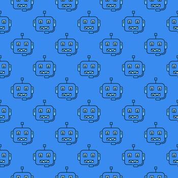 chatbot personaje vector ai robot concepto azul sin costura modelo