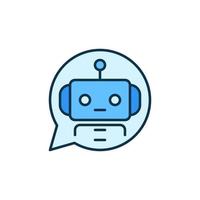 chatbot en habla burbuja vector concepto de colores icono o símbolo