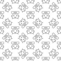 Cute Chatbot vector Online Chat Conversation line seamless pattern