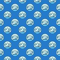 Circle with Robot Chatbot vector colored seamless pattern