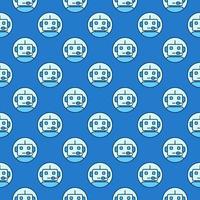 Circle with Robot Chatbot vector colored seamless pattern