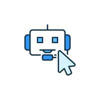 chatbot con ratón cursor vector concepto de colores icono