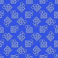 Laptop with AI Speech Bubble vector Artificial Intelligence Robot blue line seamless pattern