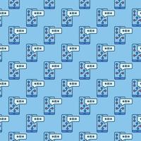 Smartphone with AI App vector Phone colored seamless pattern