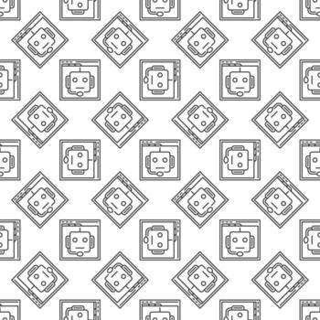 web navegador con chatbot vector concepto mínimo línea sin costura modelo