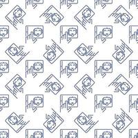 Tablet with Chatbot vector concept line seamless pattern
