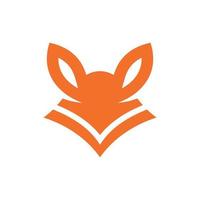 Animal fox head simple logo design vector