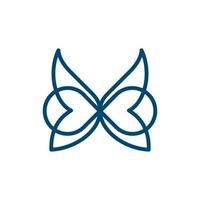 Butterfly infinity loop line modern logo design vector