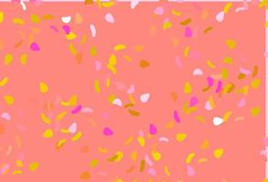 textura de vector de color rosa claro, amarillo con formas aleatorias.