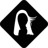 femenino, fibra, pelo icono diseño vector