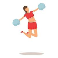 Cheerleader jump icon cartoon vector. Pom leader vector