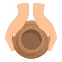 Studio worker icon cartoon vector. Pottery art vector