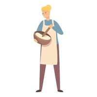 Female cook icon cartoon vector. Woman family kitchen vector