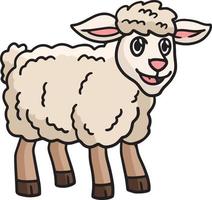 ilustración de imágenes prediseñadas de color de dibujos animados de ovejas vector