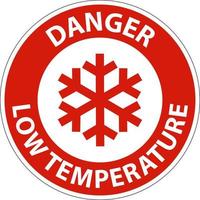 peligro bajo temperatura símbolo y texto la seguridad signo. vector