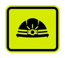 Head Protection Required Sign On White Background vector