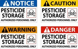 Pesticide Storage Authorized Only Sign On White Background vector