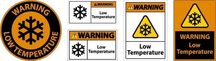 advertencia bajo temperatura símbolo y texto la seguridad signo. vector