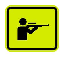 Shooting Range Diamond Caution Sign Rifle Range Symbol vector