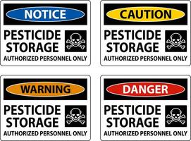 Pesticide Storage Authorized Only Sign On White Background vector