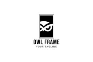 owl frame logo vector icon illustration