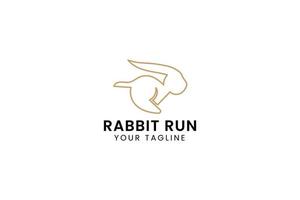 rabbit jump logo vector icon illustration