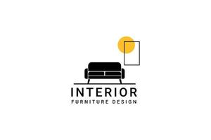 interior furniture design logo vector icon illustration