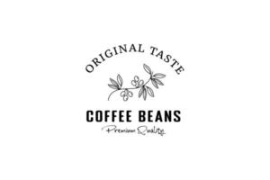 premium coffee plant logo inspiration with leaves for caffe vector