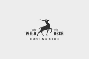 wild deer club hunting logo vector icon illustration