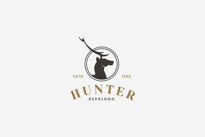 wild deer club hunting logo vector icon illustration