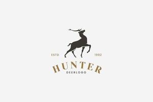 wild deer club hunting logo vector icon illustration