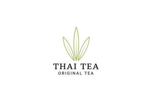 ilustración de icono de vector de logotipo de hoja de té