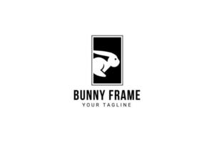 bunny frame logo vector icon illustration