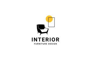 interior furniture design logo vector icon illustration