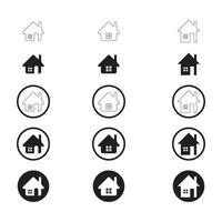 Simple Set of Home Icon. Home Icon without door. Home Icon with door. Home Icon with circle. vector
