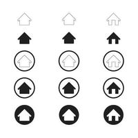 Simple Set of Home Icon. Home Icon without door. Home Icon with door. Home Icon with circle. vector