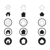 Simple Set of Home Icon. Home Icon without door. Home Icon with door. Home Icon with circle. vector