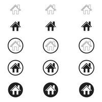 Simple Set of Home Icon. Home Icon without door. Home Icon with door. Home Icon with circle. vector