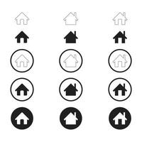 Simple Set of Home Icon. Home Icon without door. Home Icon with door. Home Icon with circle. vector