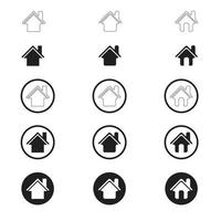 Simple Set of Home Icon. Home Icon without door. Home Icon with door. Home Icon with circle. vector
